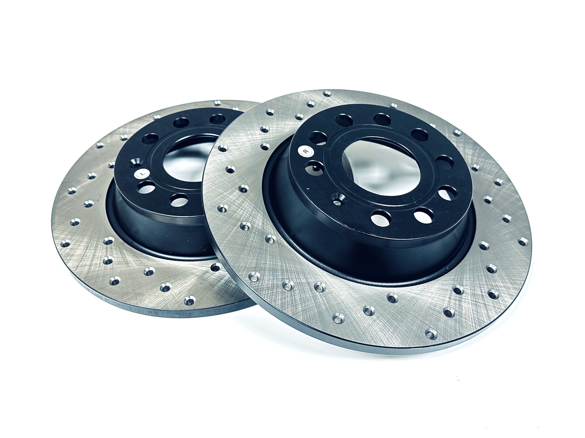 18インチ Audi EUROTECH RSPORTS DUNLOP StopTech 128.33129 Sport Cross-Drilled Brake Rotors - Fits Audi A4