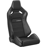 Corbeau Sportline RRX Reclining Seat Pair (Driver & Passenger) - Black Vinyl/Black HD Vinyl