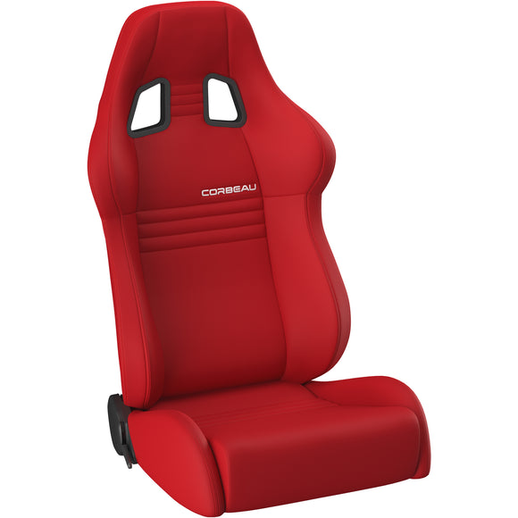 Corbeau A4 Reclining Seat Pair (Driver & Passenger) - Red Cloth 60097PR