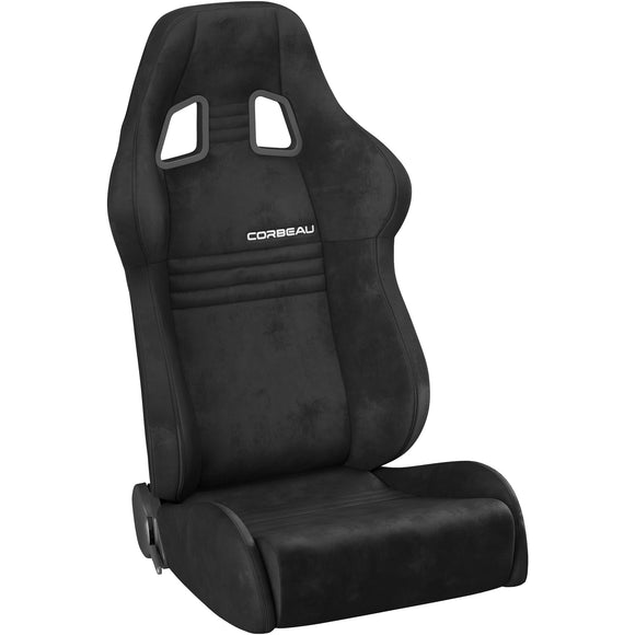 Corbeau A4 Reclining Seat Pair (Driver & Passenger) - Black Microsuede Wide S60091WPR