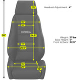 Corbeau GTS II Reclining Seat Pair (Driver & Passenger) - Grey Cloth