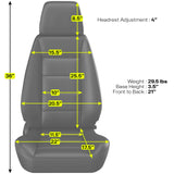 Corbeau Sportline RRX Reclining Seat Pair (Driver & Passenger) - Black Vinyl/Black HD Vinyl