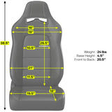 Corbeau Trailcat Reclining Seat Pair (Driver & Passenger) - Black Vinyl/Red HD Vinyl