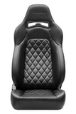 Corbeau Trailcat Reclining Seat Pair (Driver & Passenger) - Black Vinyl Black Diamond Stitch 44901BPR