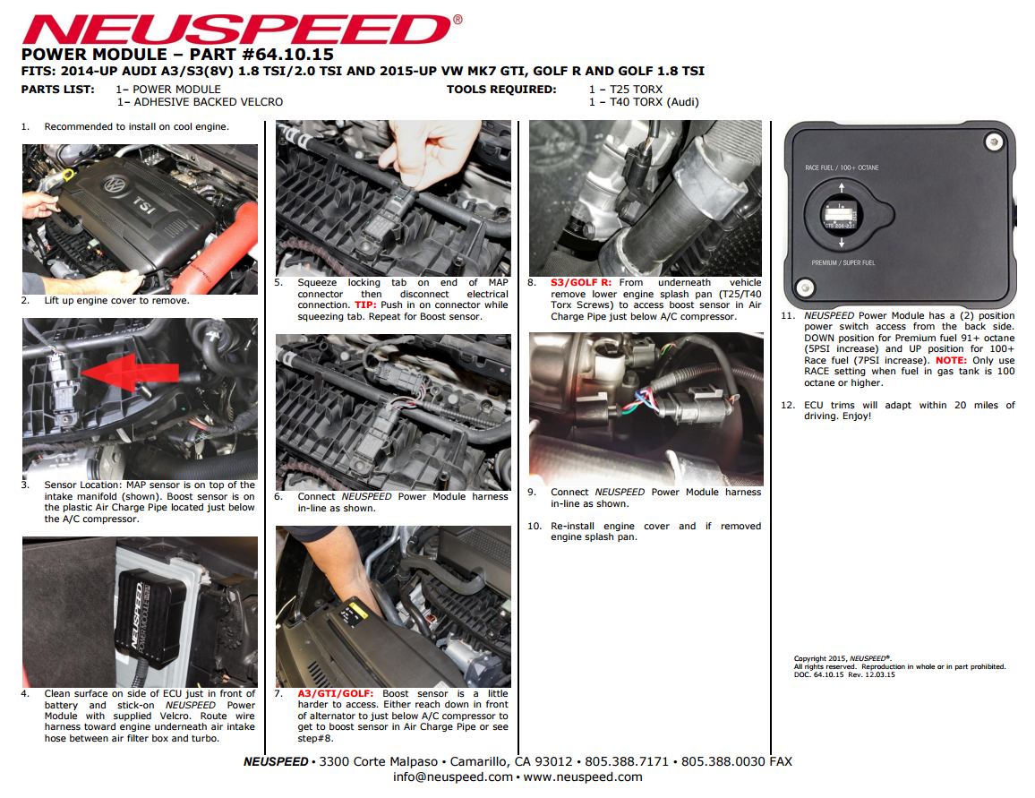 NEUSPEED Power Module - VW Mk7 GTI, VW Golf R, Audi A3/S3 NEUSPEED Power Module - VW Mk7 GTI, VW Golf R, Audi A3/S3