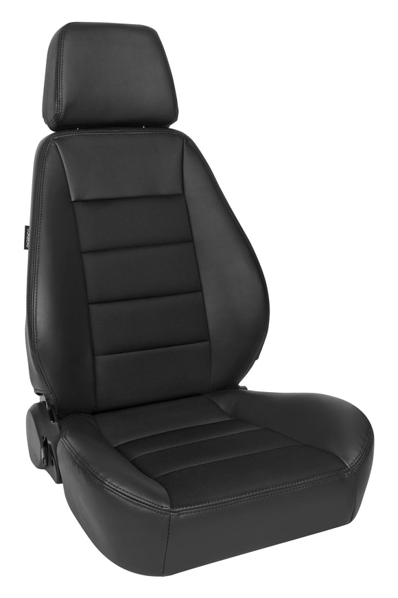 Corbeau Sport Seat Reclining Seat Pair (Driver & Passenger) - Black Vinyl/Cloth 90011PR