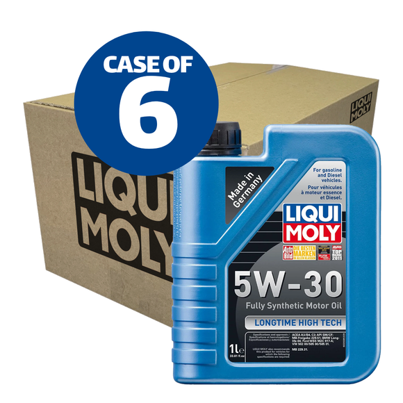 Liqui Moly Fully Synthetic Longtime High Tech 5W-30 Motor Oil - Case of 6, 1 Liter
