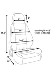 Corbeau Sport Seat Reclining Seat Pair (Driver & Passenger) - Charcoal Vinyl 90090PR